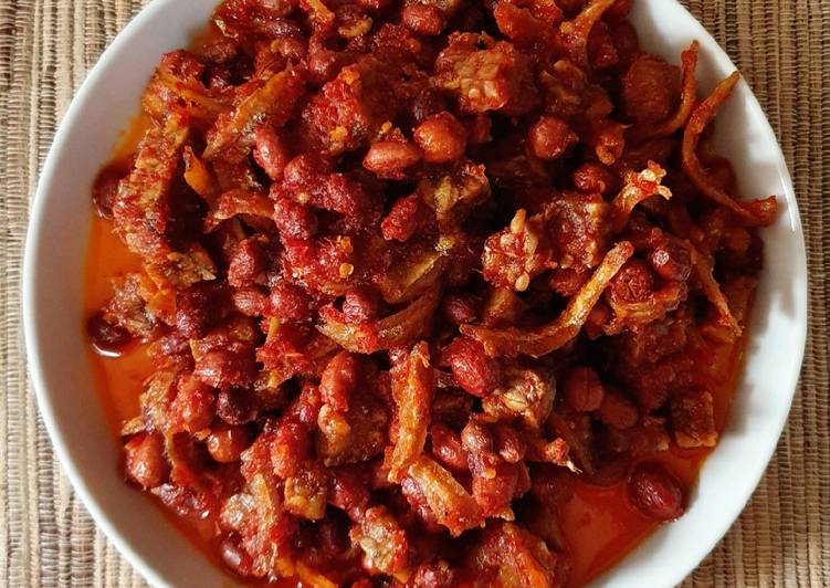 Cara Gampang Membuat Sambal Teri Kacang Tempe #antiribet #masakanindo 🔥, Enak
