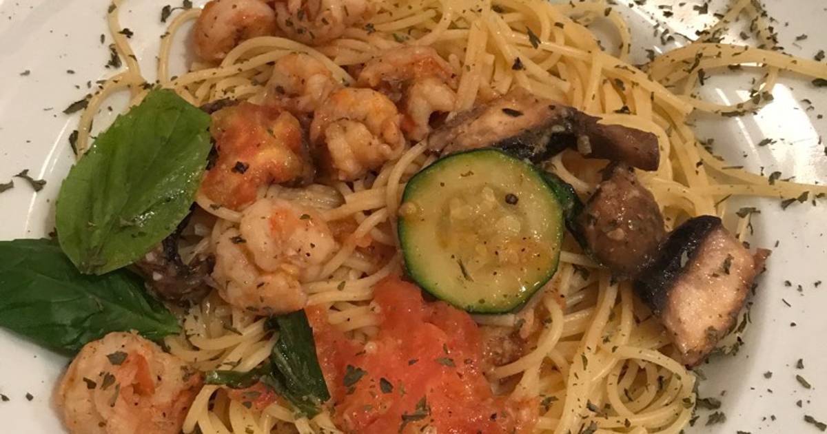 Pasta con camarones al olivo Receta de Pablo Rishmawi Cookpad