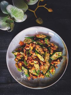 Gambar Stir-fry Okra with Eggs 🇨🇳