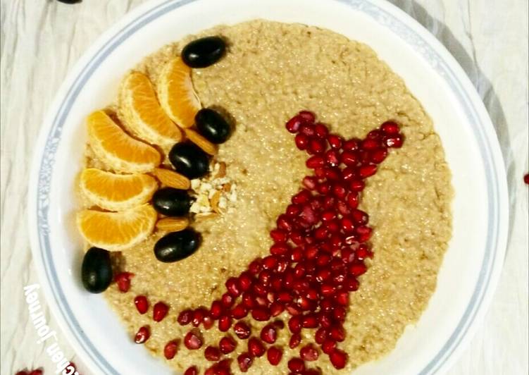 Recipe of Any-night-of-the-week Chocolate flavoured oats with seasonal fruits and nuts