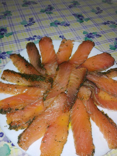 Una foto de Salmón marinado