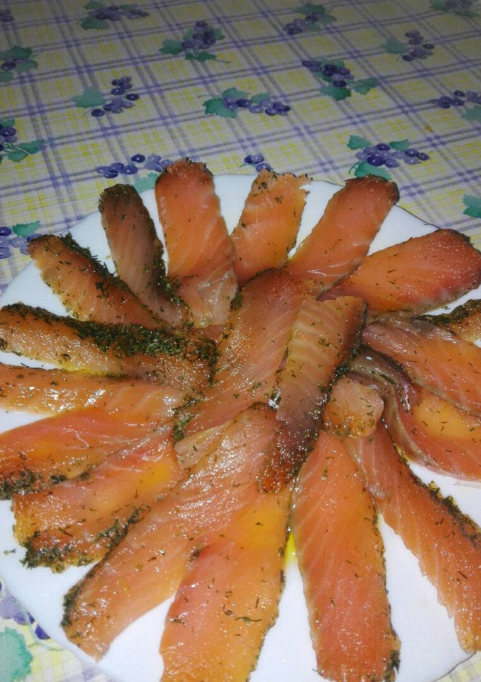 Una foto de Salmón marinado