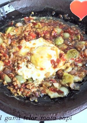 Foto resep Sambal gami telor mata sapi