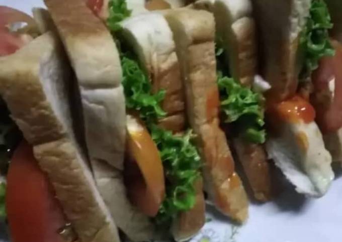 Cara Gampang Membuat Chicken zingers sandwich, Enak Banget