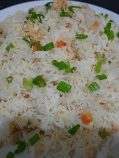 A picture of Egg vegetable fried rice.