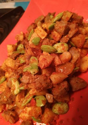 Foto resep Sambal kentang ati ayam pete simple