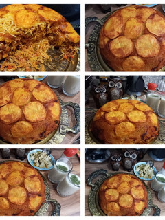 عکسی از دستور ماکارانی ته دیگ سیب زمینی😋