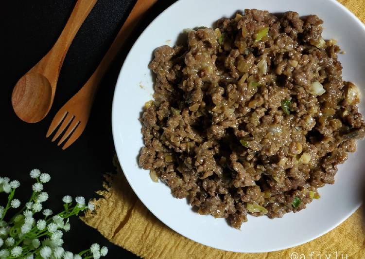 Resep Daging Sapi Cincang Kecap Isian Bakpao, Roti, atau Lauk, Menggugah Selera