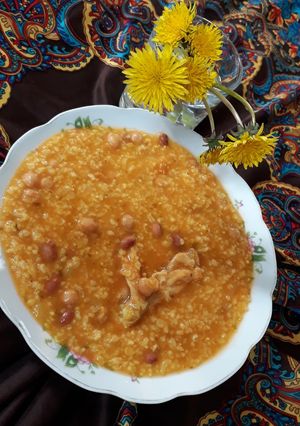 عکسی از دستور سوپ مرغ با بلغور گندم