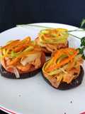 Bocados de berenjenas y suprema de pollo.🍆 🍗🐔 Finger food. 🍛🫴