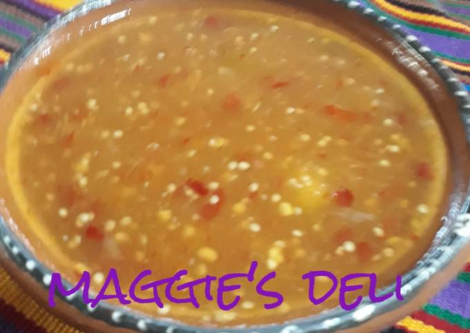 Salsa de chile de árbol y tomatillo cocida Receta de Maggie- Cookpad