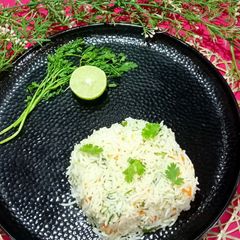A picture of Coriander leaves Lemon Rice.