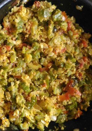 A picture of Shiroli ki sabji (Ridge gourd).