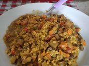 Una foto de risoto integral
