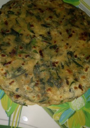 A picture of Methi paratha.