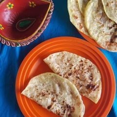 A picture of Sweet Potato Puran Poli Obbattu Holige.