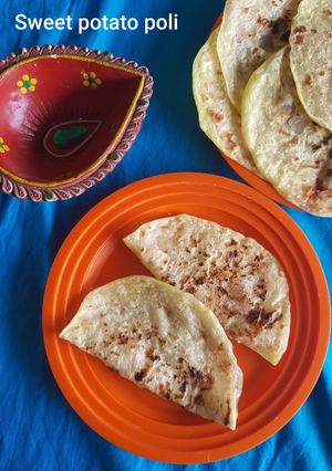 A picture of Sweet Potato Puran Poli Obbattu Holige.