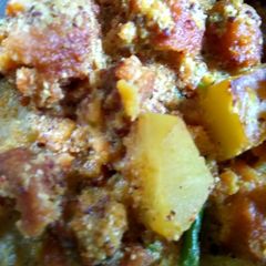 A picture of Lentil dumplings curry.