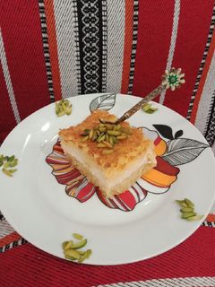 Foto resep Basbousa / Namoura Cake with Filling Cream