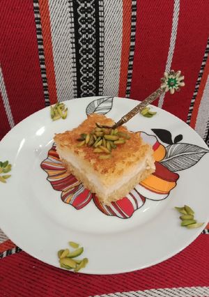 Foto resep Basbousa / Namoura Cake with Filling Cream