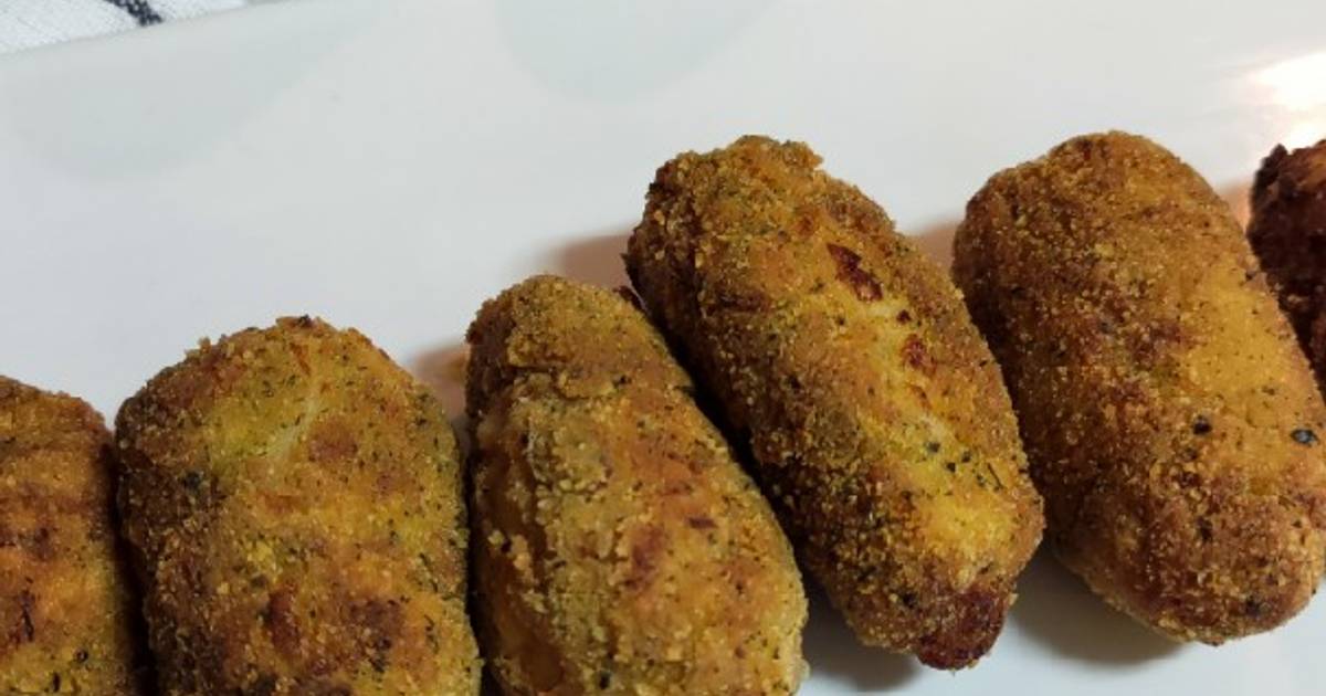 Croquetas de pollo asado y bacon con o sin mambo Receta de