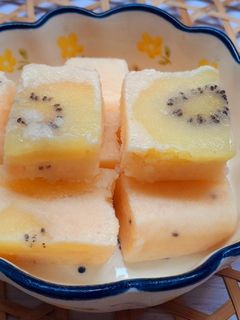 Hình của món Kem kiwi dưa lưới.