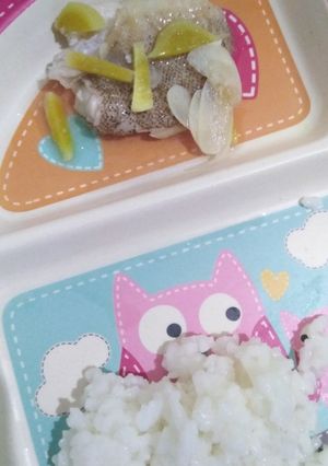 Foto resep Mpasi 10 bulan Ikan kerapu kukus dan nasi butter