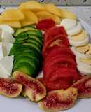 Frutas y verduras con queso