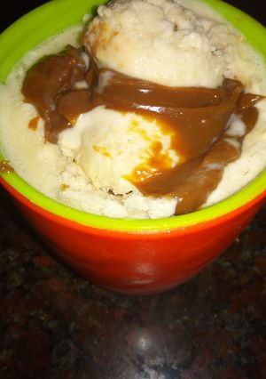 Una foto de Helado de banana Split