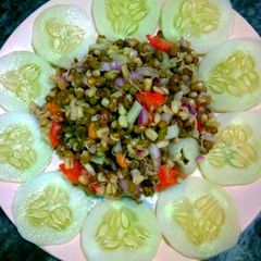 Moong sprouts salad A picture of Moong sprouts salad.