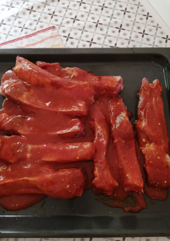 Una foto de Costillas de cerdo a la barbacoa