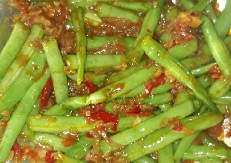 Resep Buncis Cah Ikan Teri Nasi Sambal Terasi yang Enak