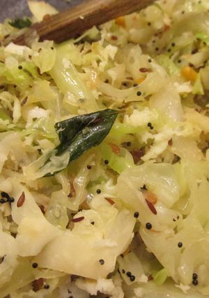 A picture of Cabbage with Coconut(Cabbage thoran).