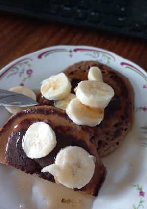 Una foto de Hot cakes de avena chocolate