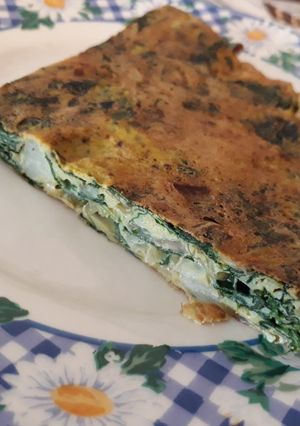 Una foto de Tortilla rápida espinaca y repollo