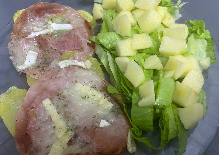 Patatas con pavo y queso de Cabra al lekue