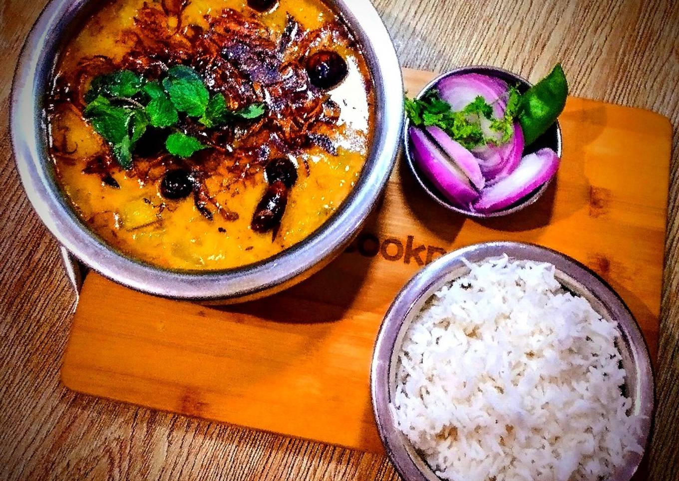 Chana daal lauki with Boil Rice