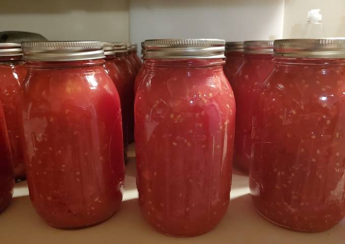 Homemade Opened Kettle Canned Tomatoes