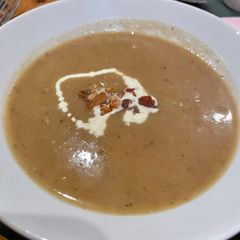 A picture of Celeriac and Bramley apple soup.