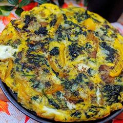 A picture of Spinach mushroom frittata.