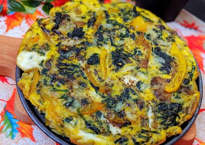 Recipe of Ultimate Spinach mushroom frittata