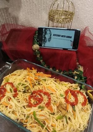 A picture of Chicken Vegetable Spaghetti.