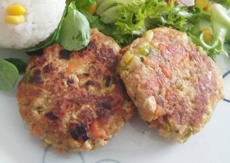 Hamburguesas de Tofu, zanahoria y puerro