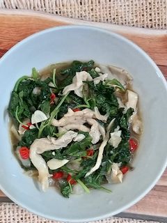 Foto resep Tumis jamur tiram bayam