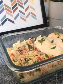 Una foto de Receta de tupper: Tabulé con pollo