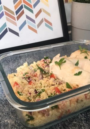 Una foto de Receta de tupper: Tabulé con pollo