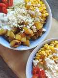 Honig-Senf-Kartoffel-Bowl mit Joghurtdip