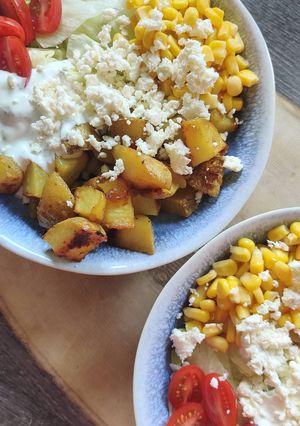 Honig-Senf-Kartoffel-Bowl mit Joghurtdip Rezepthauptbild