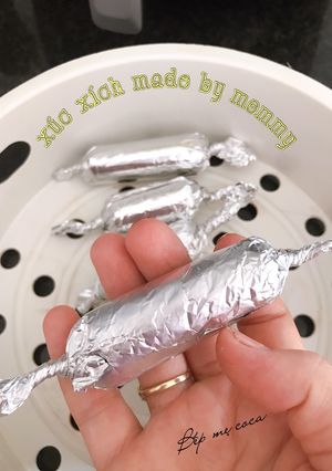 Hình của món Ăn dặm: xúc xích handmade cho bé.