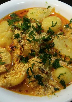 A picture of Rajasthani Bataki/ Dahi Aloo.